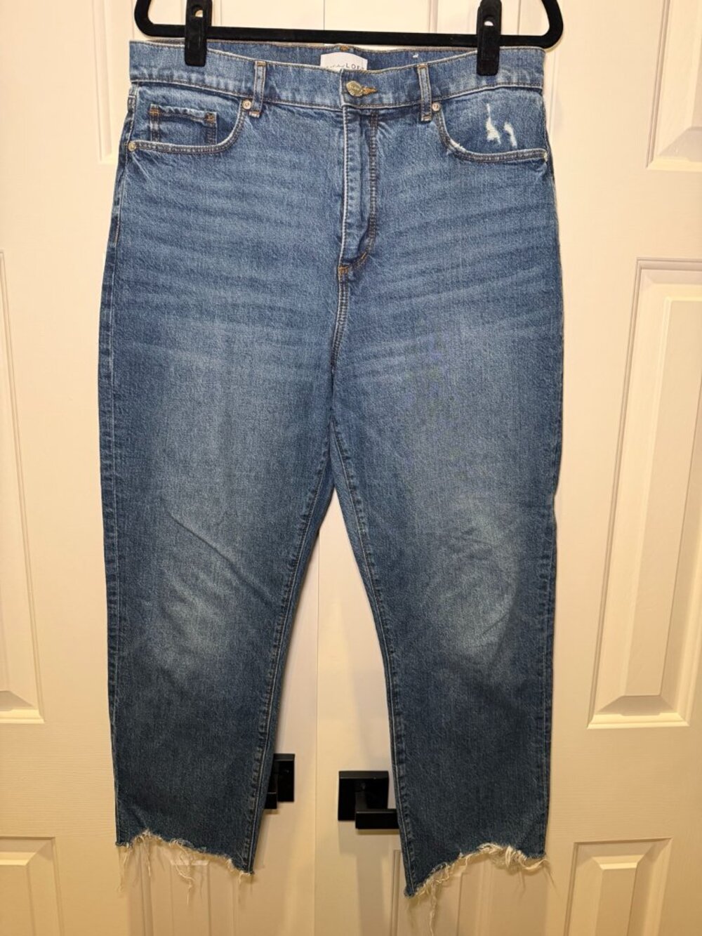LOFT High Waist Straight Crop Jeans Size 12
